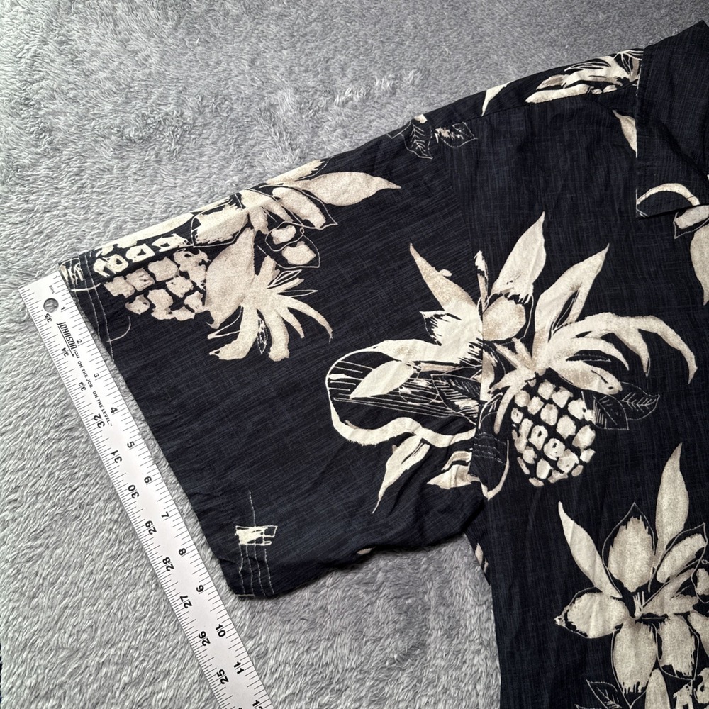 VTG RJC Men's SZ 4XL Hawaiian Shirt Button Up Black Navy Floral Made In Hawaii - Picture 11 of 16